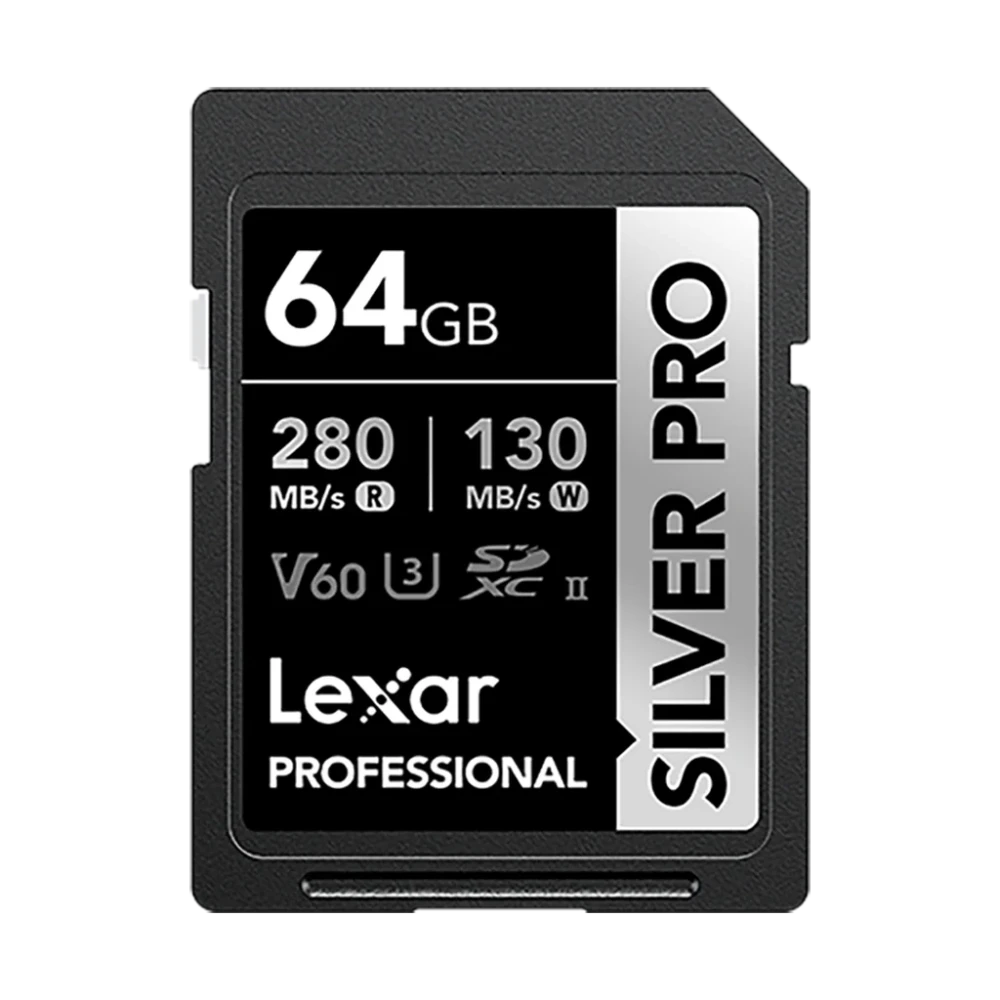 Memória Lexar SD 64GB Silver Pro 280Mbs V60