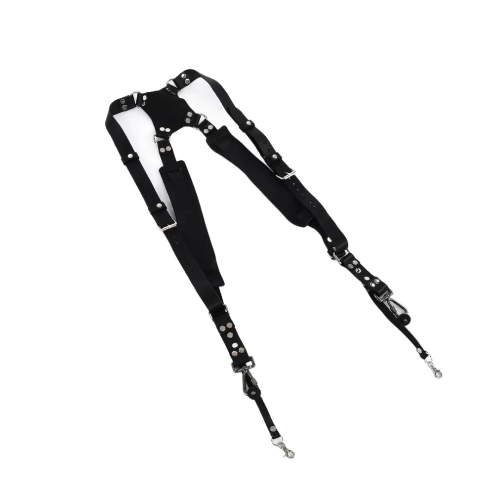 Alça Dupla YUNZII Strap Black em Couro