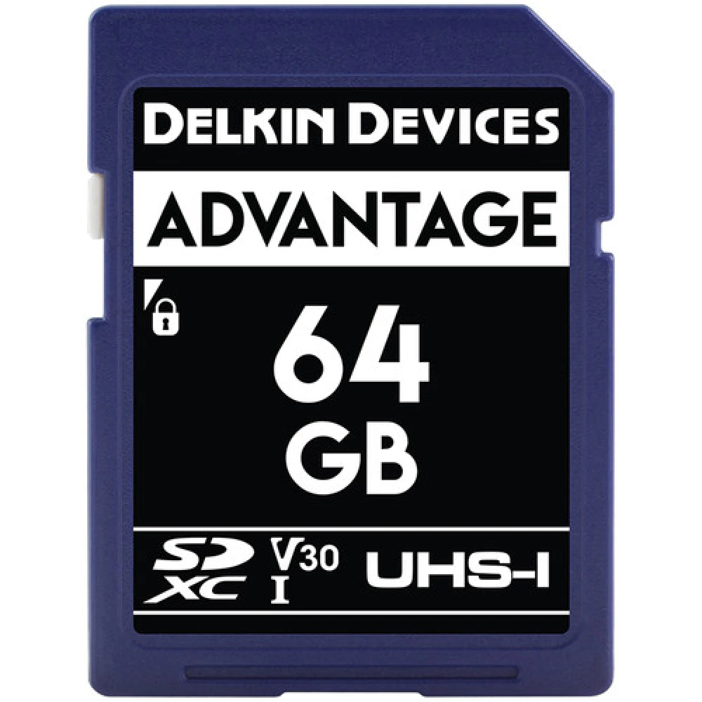 Memória Delkin SD 64GB Advantage 100MBS V30