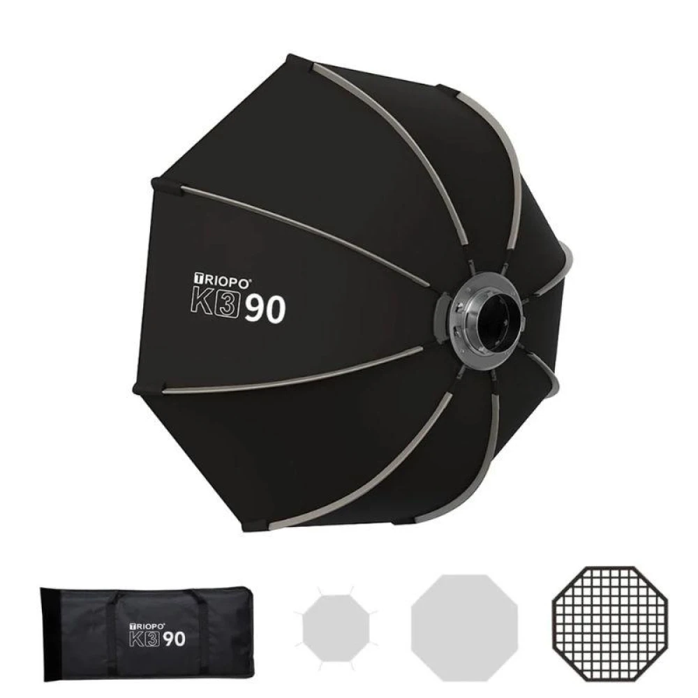 Softbox Triopo K3 90CM Octabox Bowens C/Grid