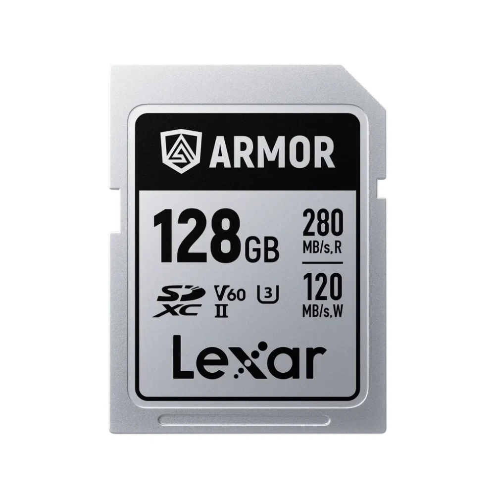Memória Lexar SD 128GB Armor Silver 280/120Mbs V60