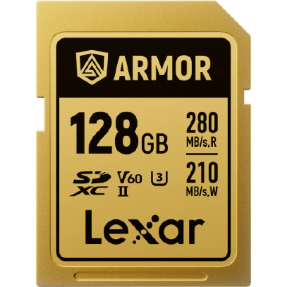 Memória Lexar SD 128GB Armor Gold 280/210Mbs V60