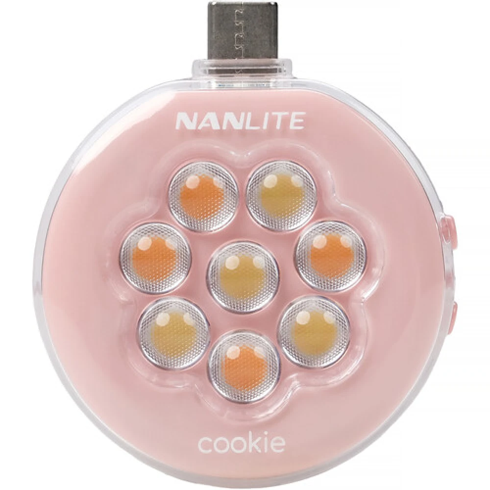 Led Nanlite Cookie USB-C Redondo Pink